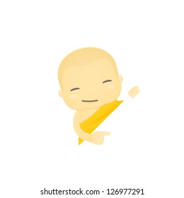 funny cartoon monk in various poses for use in advertising, presentations, brochures, blogs, documents and forms, etc.