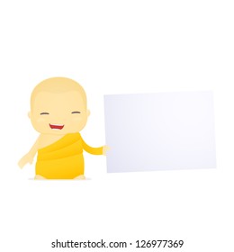 funny cartoon monk in various poses for use in advertising, presentations, brochures, blogs, documents and forms, etc.