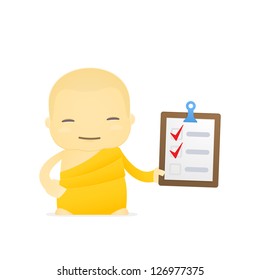 funny cartoon monk in various poses for use in advertising, presentations, brochures, blogs, documents and forms, etc.