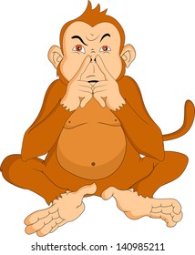 Funny cartoon monkey