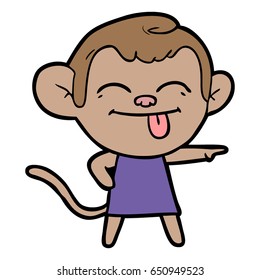 funny cartoon monkey pointing