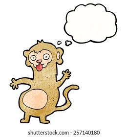 funny cartoon monkey with thought bubble