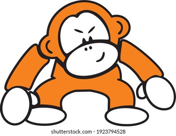 funny cartoon monkey in vector art style