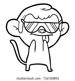 funny cartoon monkey wearing shades
