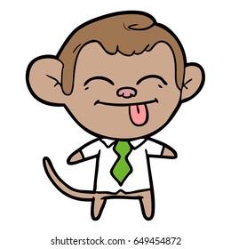 funny cartoon monkey wearing shirt and tie