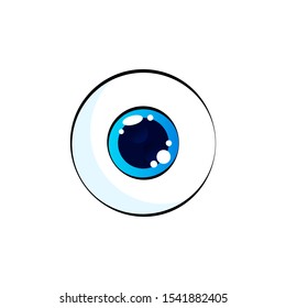 Funny cartoon  monster blue eyes. Vector isolated illustration on white background