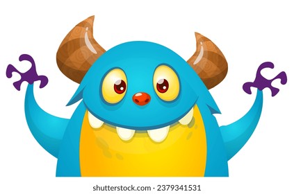 Funny cartoon monster character. Bigfoot or yeti illustration