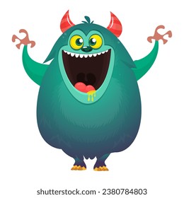 Funny cartoon monster character. Bigfoot or yeti illustration