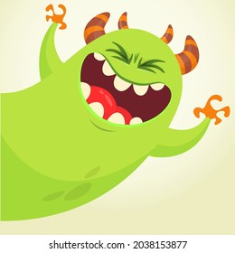 Funny cartoon monster character design. Vector illustration isolated