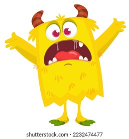 Funny cartoon monster character. Halloween design. Vector illustration of alien character