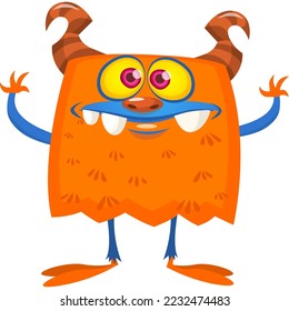 Funny cartoon monster character. Halloween design. Vector illustration of alien character