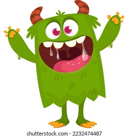 Funny cartoon monster character. Halloween design. Vector illustration of alien character