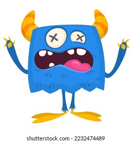 Funny cartoon monster character. Halloween design. Vector illustration of alien character