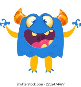 Funny cartoon monster character. Halloween design. Vector illustration of alien character