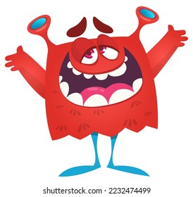 Funny cartoon monster character. Halloween design. Vector illustration of alien character