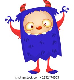 Funny cartoon monster character. Halloween design. Vector illustration of alien character