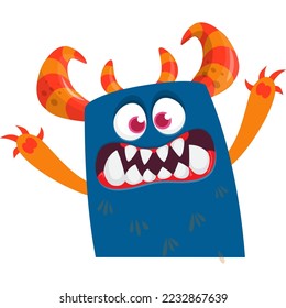 Funny cartoon monster character. Halloween design. Vector illustration of alien character