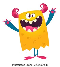 Funny cartoon monster character. Halloween design. Vector illustration of alien character