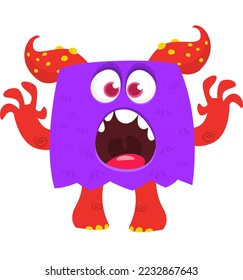 Funny cartoon monster character. Halloween design. Vector illustration of alien character