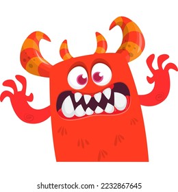 Funny cartoon monster character. Halloween design. Vector illustration of alien character