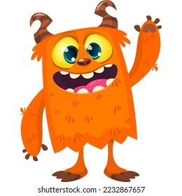 Funny cartoon monster character. Halloween design. Vector illustration of alien character