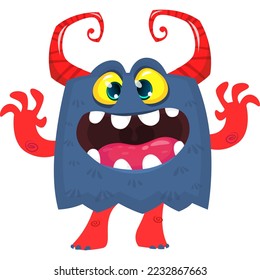 Funny cartoon monster character. Halloween design. Vector illustration of alien character