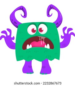 Funny cartoon monster character. Halloween design. Vector illustration of alien character
