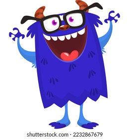 Funny cartoon monster character. Halloween design. Vector illustration of alien character