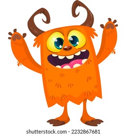 Funny cartoon monster character. Halloween design. Vector illustration of alien character