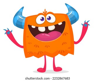 Funny cartoon monster character. Halloween design. Vector illustration of alien character