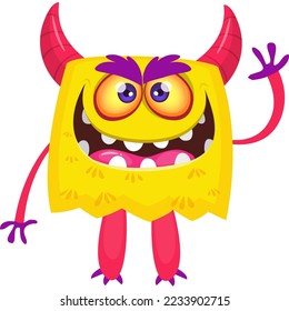 Funny cartoon monster character. Halloween design. Vector illustration of alien character