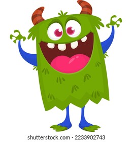 Funny cartoon monster character. Halloween design. Vector illustration of alien character