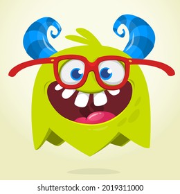 Funny cartoon monster character. Illustration of cute and happy mythical alien creature. Halloween design. Great for party decoration, poster or package design
