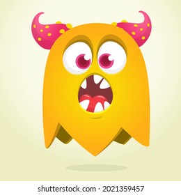Funny cartoon monster character. Illustration of cute and happy mythical alien creature. Halloween design. Great for party decoration, poster or package design