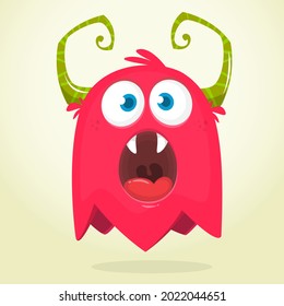 Funny cartoon monster character. Illustration of cute and happy mythical alien creature. Halloween design. Great for party decoration, poster or package design