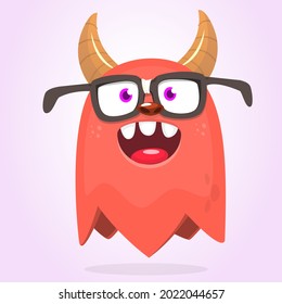 Funny cartoon monster character. Illustration of cute and happy mythical alien creature. Halloween design. Great for party decoration, poster or package design