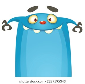 Funny cartoon monster character. Illustration of cute and happy alien. Halloween vector design isolated