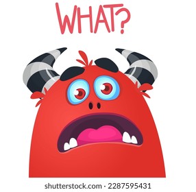 Funny cartoon monster character. Illustration of cute and happy alien. Halloween vector design isolated