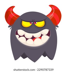 Funny cartoon monster character. Illustration of cute and happy alien. Halloween vector design isolated.