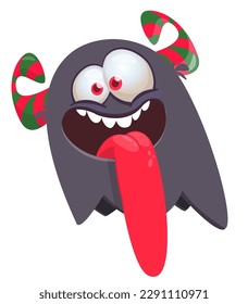 Funny cartoon monster character. Illustration of cute and happy alien. Halloween vector design isolated.