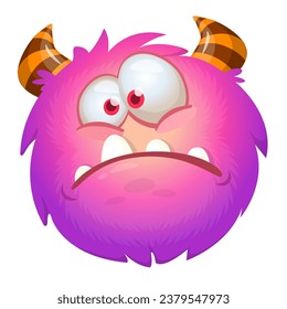 Funny cartoon monster character. Illustration of cute and happy alien creature