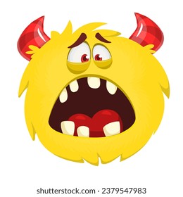 Funny cartoon monster character. Illustration of cute and happy alien creature