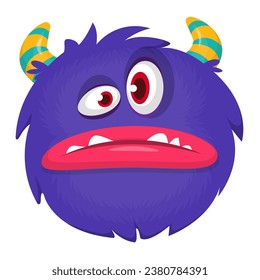 Funny cartoon monster character. Illustration of cute and happy alien creature