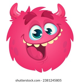 Funny cartoon monster character. Illustration of cute and happy alien creature