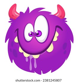 Funny cartoon monster character. Illustration of cute and happy alien creature