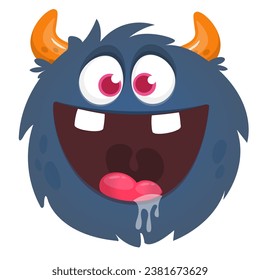 Funny cartoon monster character. Illustration of cute and happy alien creature
