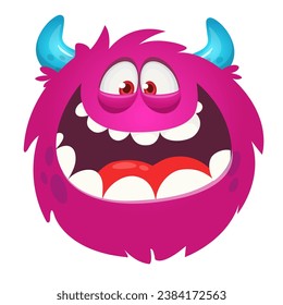 Funny cartoon monster character. Illustration of cute and happy alien creature