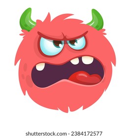 Funny cartoon monster character. Illustration of cute and happy alien creature
