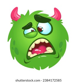 Funny cartoon monster character. Illustration of cute and happy alien creature