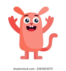 Funny cartoon monster character. Kids cartoon character design for poster, baby products logo and packaging design.